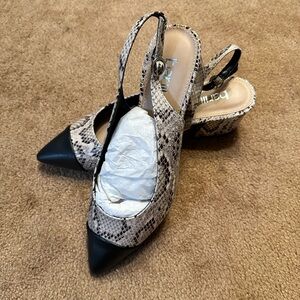 Bar III slingback block heel point toe pumps Sz 9